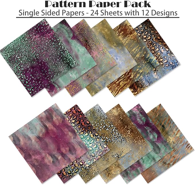 YASMEN 6"x6" Scrapbook Paper Pad - 24 Sheets of Patterned Cardstock for Card Making, Scrapbooking, Junk Journal, DIY Gift Cards - Single-Sided Decopodge Decorative Craft Paper