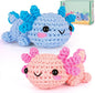 Crochetta Crochet Kit for Beginners, Crochet Starter Kit w Step-by-Step Video Tutorials, Easy Beginner Crochet Kit for Adults & Kids, Women & Men, Complete Kit Included (Axolotl 2Pack)