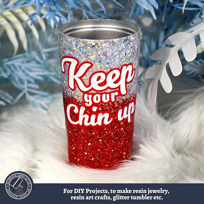 LEOBRO Red Glitter, 160g/5.64oz Holographic Chunky Glitter for Crafts, Resin, Nail Body, Tumblers, Party Decorations