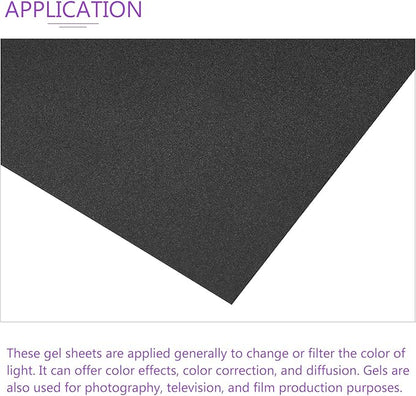 DMiotech 10Pcs Correction Gel Light Filter Overlay Transparent Plastic PVC Sheets Maroon for Photo，Film,Video