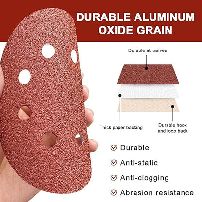 120 PCS 5 Inch Sanding Discs 40 Grit, 8 Hole Aluminum Oxide Hook and Loop Round Sandpaper for Random Orbital Sander
