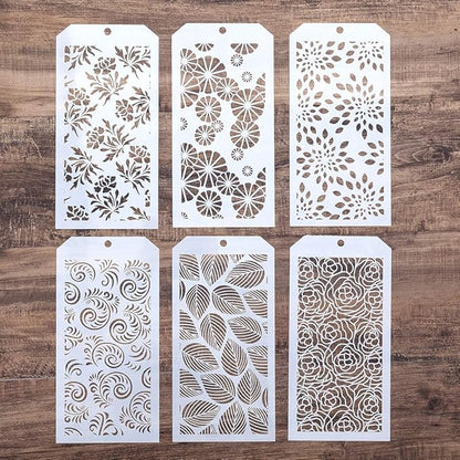 DIY Decorative Stencil Template for Scrapbooking Painting on Wall Furniture Crafts,Set of 6 (Rose)