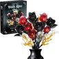 Rose Flower Bouquet Building Set for Adults, Halloween for Women Teen Girlfriend, Artificial Floral Botanicals Collection Gothic Decor for Home or Office (414 PCS)
