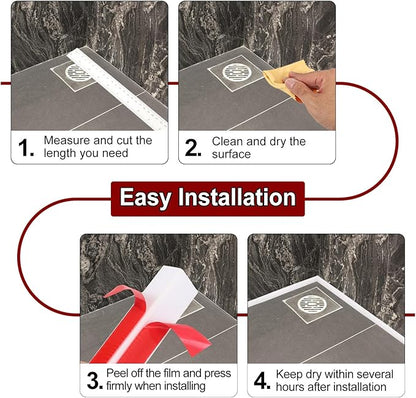 uxcell 236 Inch Flexible Quarter Round Molding Silicone Peel and Stick Trim Self Adhesive Shower Water Barrier for Corner Decor Bathroom Kitchen, Gray