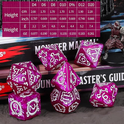 CiaraQ DND Dice Sets- 26 X 7 Polyhedral Dice (182pcs) with a Large Drawstring Bag, Multi-Color Engraved Gaming Dice for Dungeons and Dragons, Role Playing Table Game.