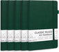 feela 5 Pack Journal Notebook Bulk for School, Hardcover Business Notebooks Classic Ruled Lined Journals with Pen Holder for Work Note Taking, with 5 Black Pens, 120 GSM, 5.1”x8.3”, A5, Dark Green