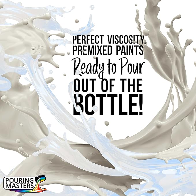 Pouring Masters Blue Interference Pearl Special Effects Acrylic Pouring Paint - Premium 32-Ounce Pre-Mixed Fluid Acrylic Paint - Fluid Art Supplies for Canvas, Wood, Paper, Tile & Rocks