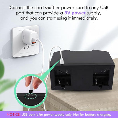 Card Shuffler 4 Deck Automatic, USB-Power & Battery-Operated Electric Shuffler Machine, Playing Card Shuffler for UNO,Poker,Home Card Games