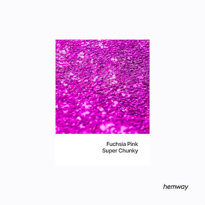 Hemway Glitter for Resin 100g Fuchsia Pink Metallic Crystals for Epoxy Craft Super Chunky Flakes Tumblers Wax Melt