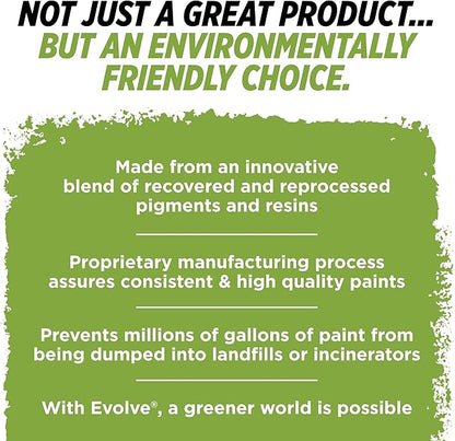 EVOLVE Paint & Primer: Environment-friendly, Eggshell with One-coat Coverage for Interior & Exterior surfaces (Cloud White, 1-Gallon)