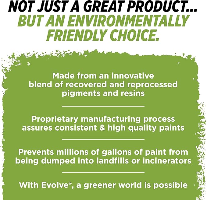 EVOLVE Paint & Primer: Environment-friendly, Low Sheen with One-coat Coverage for Interior & Exterior surfaces (Vanilla White, 5-Gallon)