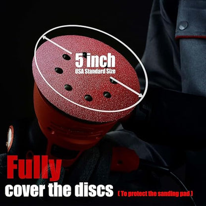 80 Grit 5 Inch Sanding Discs Hook and Loop, Sanding Disks, Sandpaper for Wood, 100 Pcs