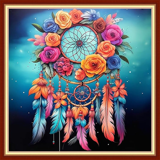 Dooxvey Cross Stitch Kits for Adult Beginners - Full Range of Stamped Kits, Needlepoint & Embroidery Kits - 11CT Cross Stitch Patterns: Colorful Wind Chime, 18x18 inch