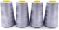 Tortoise 4 Cones of 3000 Yards Each Spool Thread for All Purpose, Serger, Overlock, Quilting, Sewing Machine - 40S/2 Gray 100% Polyester