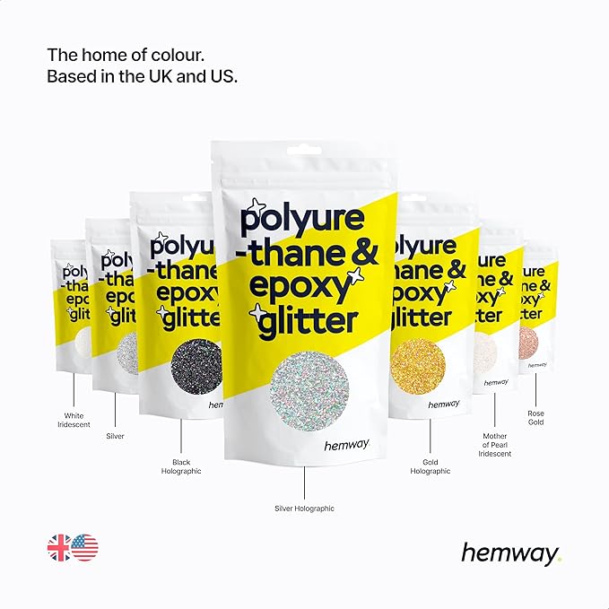 Hemway Polyurethane & Epoxy Resin Glitter 100g / 3.5oz Metallic Crystal Flake Additive for Flooring Jewelry Tumblers Glass Pigment - Chunky (1/40" 0.025" 0.6mm) - Mother of Pearl Iridescent