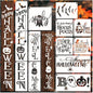 Halloween Stencils for Painting on Wood Door Sign Reusable Large Holiday Stencil for Crafts Canvas Wall Shirts Cookie Drawing Paint Decorating (Halloween Sign)