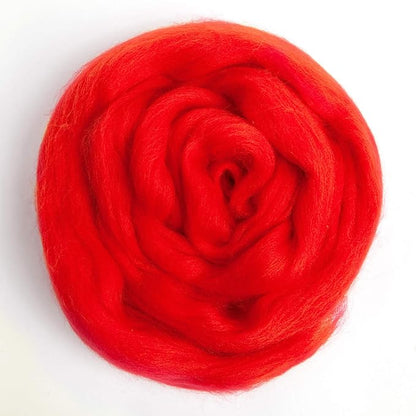 Desert Breeze Distributing 100% Natural Merino Wool Roving - Premium Combed Top Merino Roving Wool - Tapestry, Spinning, Wet Felting & Needle Felting Supplies - 21.5 Micron - 1 oz, Color Tomato Red