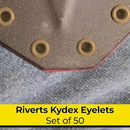 Kydex Rivets Eyelets, 8-8 1/4" Multicolored Grommet Eyelets for Tactical Holster Making, Knife Sheath Crafting, Fasteners for Custom DIY Kydex Projects (Set of 50)