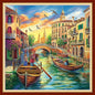 Joyhoor Cross Stitch Kits for Beginners Stamped Cross-Stitch Supplies Needlework preprint Embroidery Kits for Adults DIY Needlepoint Kits Embroidery Patterns 11CT-Waterfront City 18x18 inchs