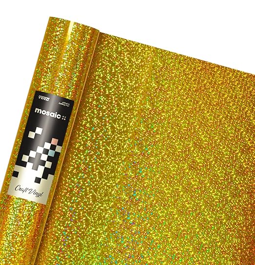 VViViD Mosaic+ Crafting Vinyl (Gold Holographic Glitter, 1ft x 5ft)