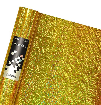 VViViD Mosaic+ Glitter Holographic Crafting Vinyl, 3ft x 1ft, 7 Color Bundle, with Transfer Paper