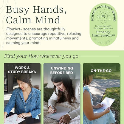 Lifelines FlowArt Activity Pad, 2-Pack Fall Set + Bonus Pad - Guided Dot-by-Letter Art Meditations with Markers - Color by Number/Letter and More Coloring Books for Teens, Adults & Seniors