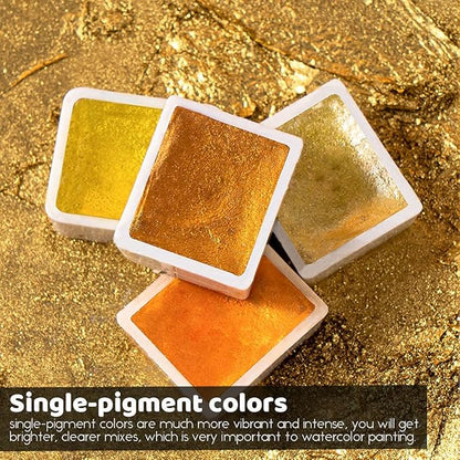 Paul Rubens Watercolor Paint, 12 Assorted Colors with Glitter Sparkle Effect, Professional Grade for Aritsts Adults Begginners, Portable and Compact Art Supplies