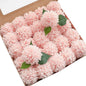 Floroom Artificial Dahlia Flowers 25pcs Real Looking Blush Foam Fake Roses with Stems for DIY Wedding Bouquets Pink Bridal Shower Centerpieces Floral Arrangements Party Tables Home Decoration