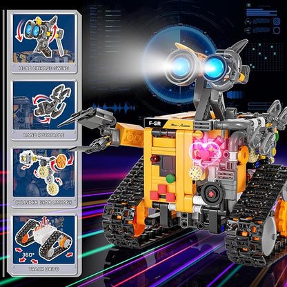 Robot Building Kit for Kids and Adults, 4-in-1 Rechargeable RC Robotics Kit with Remote & App Control, STEM Coding Toys & Science Projects, Birthday Gifts for Boys Ages 8-12+ (588 Pcs)