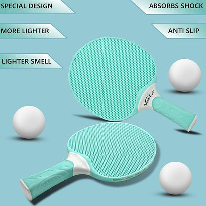 Senston Table Tennis Rackets Set,Professional Ping Pong Paddle Set for 4 Players, Composite Rubber Table Tennis Paddles, Indoor or Outdoor Games.