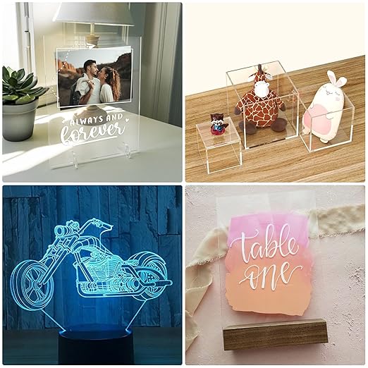 Clear Acrylic Sheet 5" x 7" Cast Plexiglass Panel 1/8" Thick (3mm) Transparent Plastic Board for Sign, Craft, Display Projects, Laser Cutting, Engraving, Pack of 2