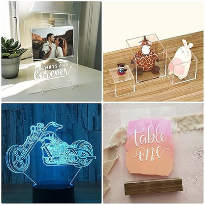 Pack of 10 Clear Acrylic Sheet 4" x 6" Cast Plexiglass Panel 1/8" Thick (3mm) Transparent Plastic Board for Sign, Craft, Display Projects, Laser Cutting, Engraving, Painting