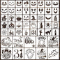 Halloween Stencils Pumpkin Face Stencils Reusable Ghost Bat Witch Spider Stencil for Painting on Wood Fabrics DIY Crafts Ornaments Decor