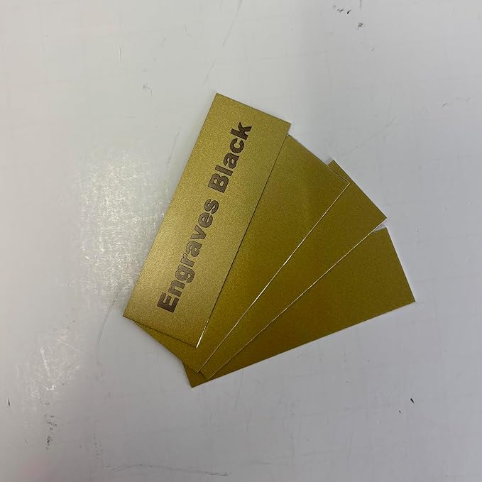 Blank Metal Plates for Laser Engraving - 4 Pack | Aluminum Sheets 0.020" Thick | CO2, Diode, Fiber Laser Compatible | Multiple Sizes & Colors (Gold (engraves black), 1x2 inch)