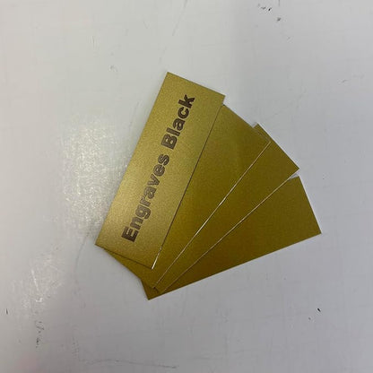 Blank Metal Plates for Laser Engraving - 4 Pack | Aluminum Sheets 0.020" Thick | CO2, Diode, Fiber Laser Compatible | Multiple Sizes & Colors (Gold (engraves black), 2x6.25 inch)