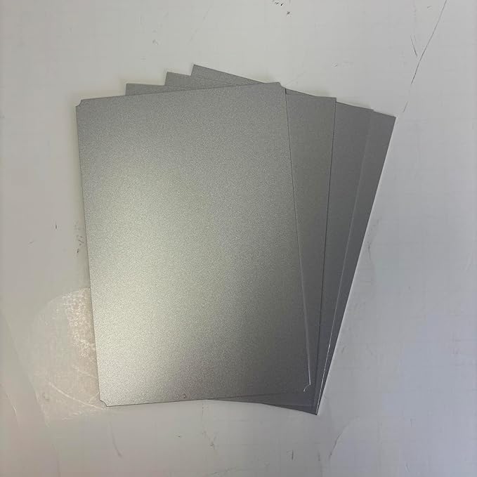 Blank Metal Plates for Laser Engraving - 4 Pack | Aluminum Sheets 0.020" Thick | CO2, Diode, Fiber Laser Compatible | Multiple Sizes & Colors (Silver (engraves black), 4.25x6.25 inch)