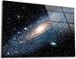 SpiritualHands Andromeda Space Galaxy Glass Wall Art Painting for Living Room, Tempered Glass Modern Prints Decor, Large Vivid Color Panel for Bedroom, Kitchen, or Office