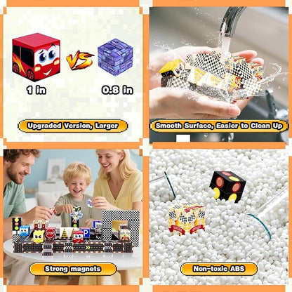 100PCS Magnetic Building Blocks for Kids: 1" Magnetic Blocks for Kids Ages 4-8 8-12, Magnet Cubes Sensory STEM Stacking Toys for Boys & Girls,Christmas Birthday Gifts for Toddler Ages 3+