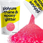 Hemway Polyurethane & Epoxy Resin Glitter 100g / 3.5oz Metallic Crystal Flake Additive for Flooring Jewelry Tumblers Glass Pigment - Extra Chunky (1/24" 0.040" 1mm) - Fluorescent Pink