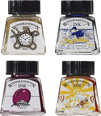 Winsor & Newton Drawing Ink, 14ml Bottle, Sunshine Yellow