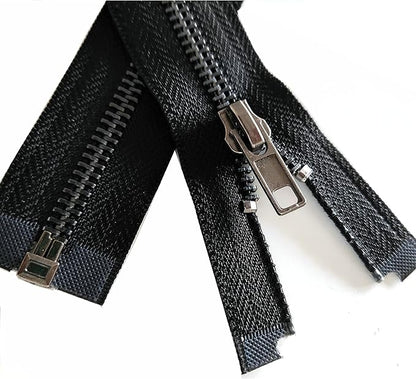 Leekayer Zipper 5# 26 Inch Metal Zippers Black Nickel 66cm Separating Zipper for Sewing Jackets Bag Crafts Handmade Replacement Zipper for Repair Coat Bulk 2pcs