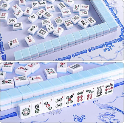 American Mahjong Tile Set with 166 Blue Back Tiles (1.2”, Tiles Only)
