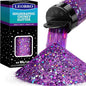 LEOBRO Purple Glitter, 160g/5.64oz Holographic Chunky Glitter for Crafts, Resin, Nail Body, Tumblers, Party Decorations
