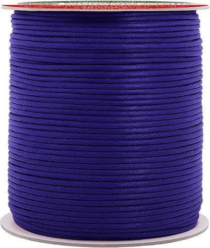 Mandala Crafts 2mm 109 Yards Dark Indigo Cotton Waxed Cord for Jewelry Making Bracelet Cord Waxed String - Beading String Thread Jewelry Cords for Necklaces String