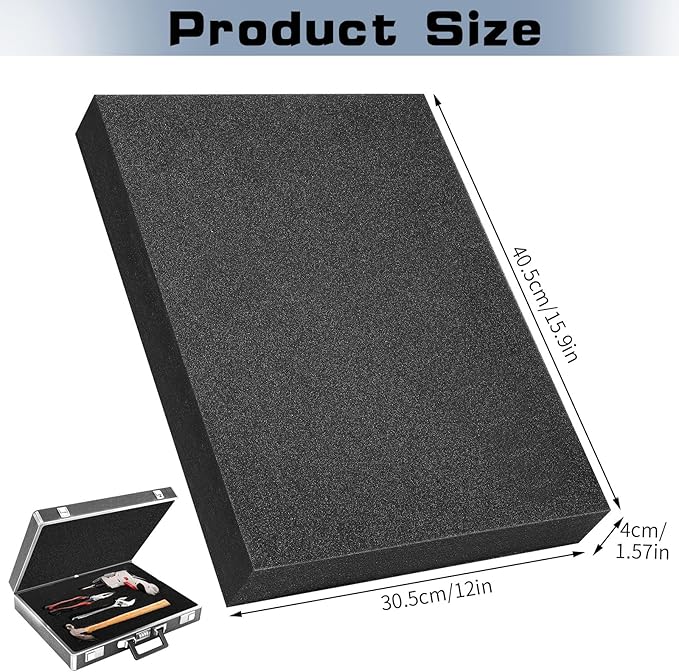 6 Pcs Polyurethane Foam Sheet, 16 x 12 x 1.5 Inch Foam Inserts for Cases Cuttable Polyurethane Foam Pads Tool Box Foam for Cases Camera Toolbox Storage and Crafts