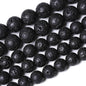 10MM 72pcs Natural Stone Beads Black Volcanic Lava Gemstone Round Loose Beads for Jewelry Making Bracelet 2 Strands 32"