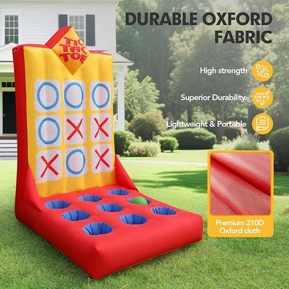 Inflatable Carnival Game with Built-in Blower, Portable Fun Toss Game for Backyard, Outdoor Carnival & Party