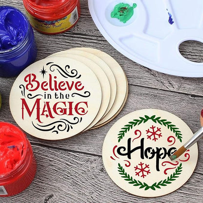 Small Christmas Stencils for Painting on Wood 4inch,Christmas Stencil Xmas Holiday Stencils for Crafts Decor