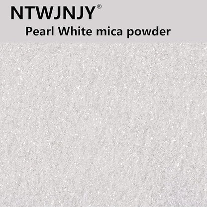 Pearl White Mica Powder, Natural Shimmer Mica Powder for Epoxy Resin/Candle/Soap/Lip Gloss/Slime/Bath Bombs/Quicksand/Car Paint pigments.Candle Dye,Soap Making Dye(50g/1.7oz)
