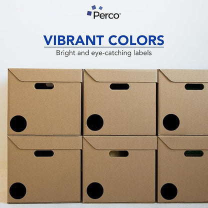 Perco Black 3-Inch Round Circle Dot Sticker Labels - Multi-Roll Pack (3 Rolls, 500 Labels Each) - Permanent Adhesive, Vibrant Colors, Strong Hold - Perforated for Easy Use - Made in USA